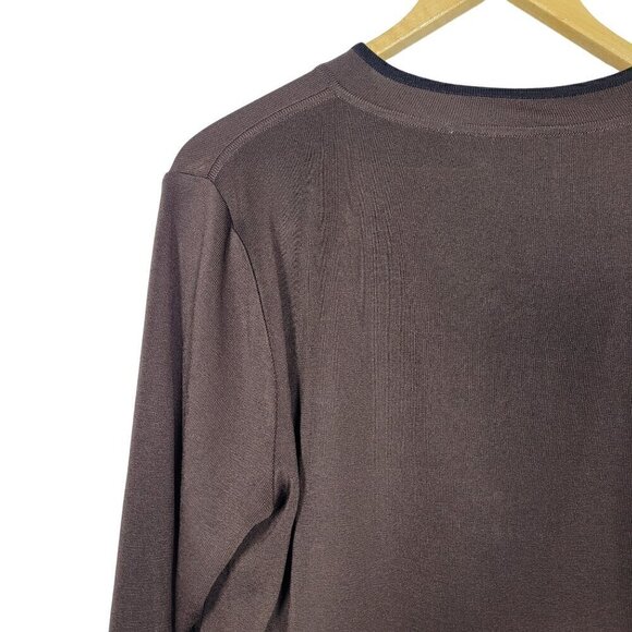 Exclusively Misook Women's Classic Knit Slinky Tunic Top Brown & Black Size XL - Picture 8 of 12